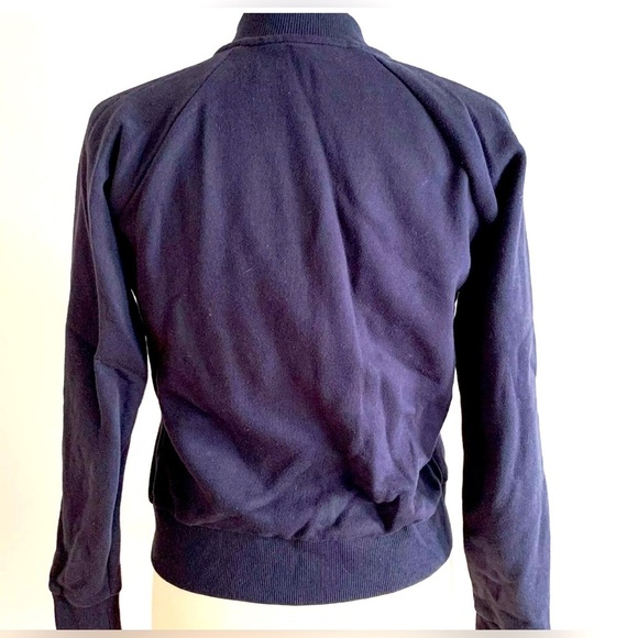 New Banana Republic S Navy jeweled embellishment zippered full front sweater. - Picture 4 of 8